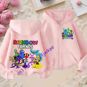Potdemiel | Áo Hoodie Hoạt Hình Rainbow Friends Dành Cho Trẻ Em Chống Gió Tay Dài Khóa Kéo Chất Liệu Polyester Cao Cấp Áo Sweatshirt Thường Ngày Cho Mùa Thu Đông