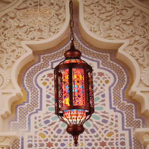 Retro Bohemian Ceiing Light Wrought Iron Pendant light Southeast Asian Turkish Mosaic Hainging Lamp Classical Corridor Living Room Dining Room Decorative Lights