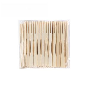 Disposable Plastic Bamboo Sectioned Fruit Forks Transparent Creative Bar Cake Sticks KTV/Bar Fruit Picks Dining Utensils