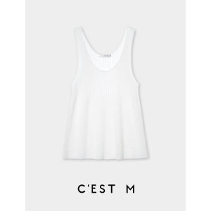 Cest M Fashionable Layering Wool Sweater And Strong Twist Cotton Short Sleeve T-Shirt Two-Piece Set Womens Summer Wear