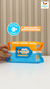 Moose Gear Baby Wipes Premium Powder Scent Travel Pack 36PACKS (1BOX) with Vitamin E & Aloe Extract Thick & Soft