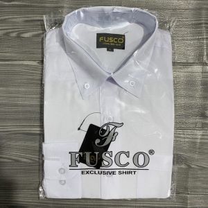 COD✅FUSCO kemeja pria formal warna putih/kemeja polos lengan panjang