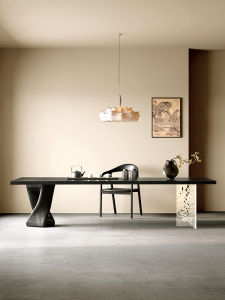 Acrylic Floating Design Real Wood Tea Table Minimalist Style Dining Table Office Workstation Rectangular Shape Home Furniture