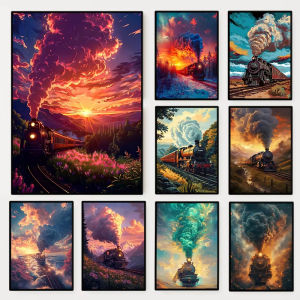 1000Pieces Jigsaw Puzzle Beautiful Steam Train Sunset Scene For Adults Perfect For Quiet Evening Activity