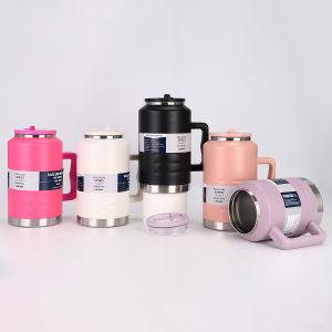 2L Large Capacity Handle Space Pot Outdoor Portable Double Layer Sports Cup 304 Stainless Steel Vacuum Insulated Water Bottle