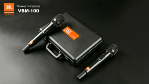 JBL VBM-100 Wireless Microphone UHF Rechargeable Metal Handheld Karaoke Mic Plug and Play Use for Home KTV Show Singing Speech