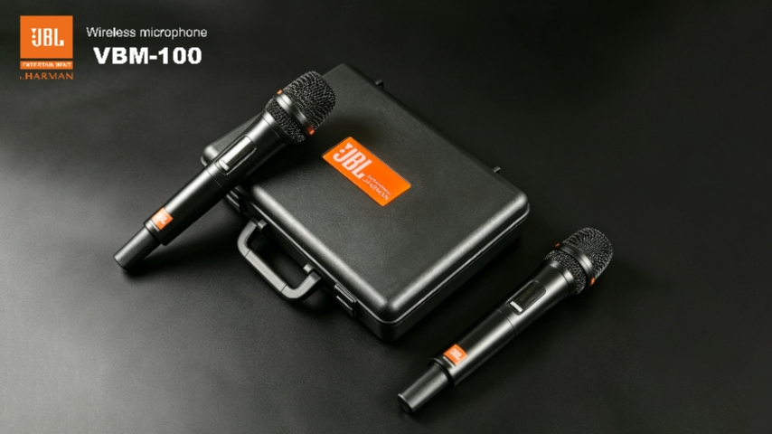 JBL VBM-100 Metal Wireless Microphone UHF Rechargeable Portable Handheld Karaoke Mic with Storage Case