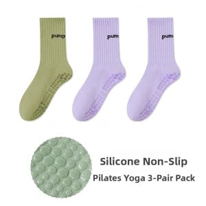 Miiow | Womens Yoga Socks Professional Fitness Pilates Sports Anti-slip Long Socks Shark Skin Patterned Mid-calf Cotton Blend
