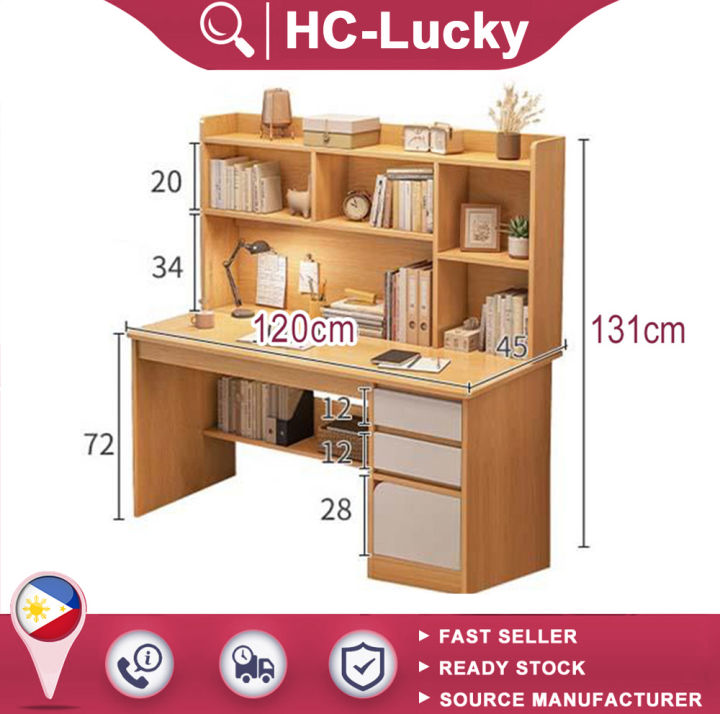 HCLucky Computer table desk study table with bookshelf office table