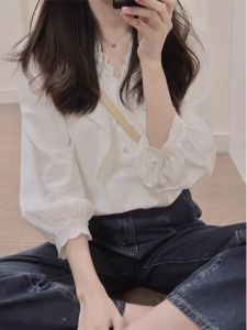 Lace V-Neck Blouse Shirt