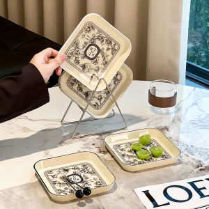 Luxurious Home Use Food Grade Dining Table Bone Dish Waste Plate Square Shaped Plastic Polished Surface Nordic Style Fruit Dish