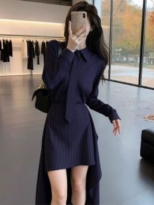 SHANGSHA | Summer Petite Elegant Striped Dress