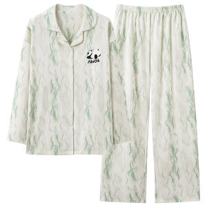 MiiOW | Pure Cotton Sleepwear Womens Loose Long Sleeve Turn-down Collar Home Clothes Cat Person New 2025 Spring Autumn Outerwear