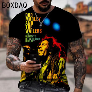 เสื้อยืดผู้ชายขนาดใหญ่ Cool Rock Bob Marley พิมพ์เสื้อแขนสั้น Street Hip-Hop เสื้อฤดูร้อนผู้หญิงเสื้อยืดเด็ก TShirt Y2k