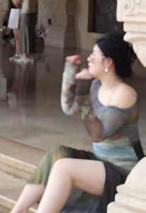 เดรสยาวผ้าชีฟอง คอปาด เซ็ต 2ชิ้น มีซับในยาวครึ่งตัวสีดำ กระโปรงทรงเอผ่าหน้า พิมพ์ลายพระอาทิตย์ตกดิน ชุดใส่ออกงาน #9191