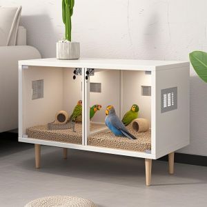 Waterproof Easy-to-Clean Parrot Cage Partition 2-room