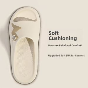 Mashimaro Summer Silent Thick Bottom Mens Slippers Soft Bottom Bathroom Home Use Couple Slippers Anti-Slip EVA Flat Heel