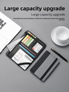 Large Capacity Passport Bag Multi-Functional Color Matching Storage Card Holder Document Protector Case Travel Organizer