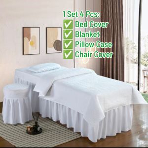 1 Set 4 Pcs Premium Beauty Salon Bed Cover Massage Bed Cover Spa / Facial Bed Cover