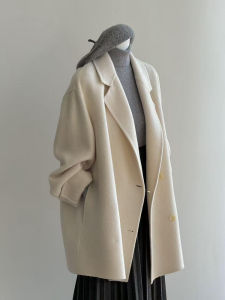 Light Mature Style Double-sided Wool Blend Womens Coat