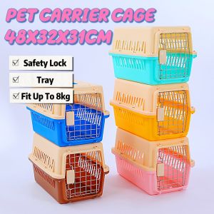 【READY-STOCK】Pet Cage Carrier Travel Carrier Transport Box Sangkar Kucing Cat Cage Dog Cage (Free 1 Foot Pad）宠物外出箱/宠物手提包/宠物外出包/猫咪外出包