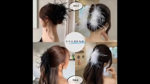 เครื่องประดับผมแฟชั่น สำหรับผู้หญิง ละเอียดอ่อน กิ๊บติดผมตกแต่งขนนก สไตล์เกาหลี หวาน G3057