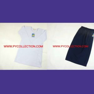 🔸Combo Deal Sepasang ~ Baju Kurung + Kain Rendah Biru bergetah KOSHIBO TEBAL Baju Sekolah President PU003 / PU004 / PT002