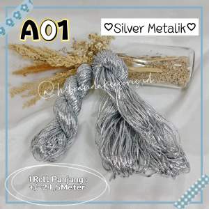 TALI SOUVENIR GOLD & SILVER / TALI HANGTAG METALIK / BENANG SOUVENIR EMAS & PERAK / HANG TAG SERBAGUNA / BENANG PERAK DAN EMAS / STRAP HANG TAG GOLD SILVER / TSG8355