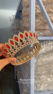 Full Round Crown for Women Kids Baroque Wedding Tiaras Jeweled Tiara King Crown Prom Birthday Party