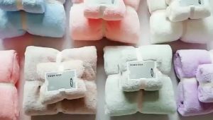 SEA JJTผ้าขนหนูคอรัลฟลีซสำหรับการล้างหน้าดูดซับไม่ซับลายแห้งเร็วผ้าขนหนูคอตตอนบริสุทธิ์