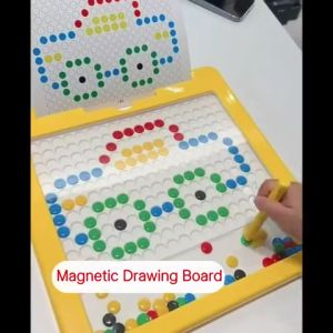 BIG SIZE Magnetic drawing chess Board Toys with dots Beans Pen Driving BeadsEarly Educational Toy
