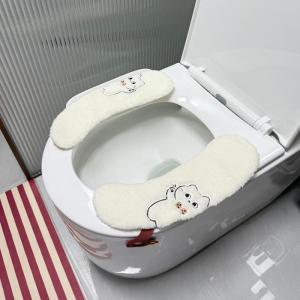 Thick Plush Toilet Seat Cover Sticker Type for Cats All Season Universal Luxury Home Use Private Special Soft Cute Healing Series