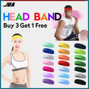 Buy 3 Take Extra 1 JBA Head Band For Sport Breathable Sweat-absorbent Anti-Slip Lightweight Washable Quality Cotton Headband Soft