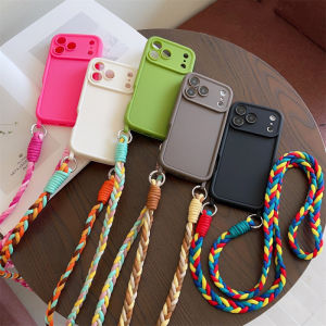 szhaiyu | TPU Soft Silicone Crossbody Lanyard Phone Case for IPhone Air 17 16 15 Plus 14 13 12 11 Pro Max SE2022 Rope Necklace Strap Cover
