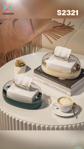 Oxihom Tempat Tissue Tisu Serbaguna Rak Kosmetik Rak Make Up Stationary Rak Dapur Kotak Tissue Kayu Plastik Transparant