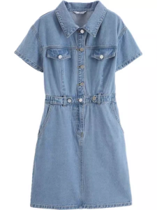 American Retro Knee-Length Sleeveless Denim Dress Womens Midi Summer New Style Vest Long Skirt High Waist A-Line Dress