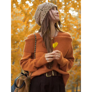 High Quality Unique Lazy Style Knit Sweater