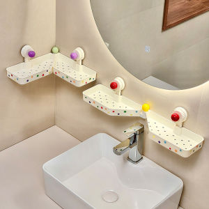 Bathroom Faucet Storage Rack Wall Mounted Handheld Convenient Plastic Corner Organizer No Drilling Required Viaback Brand