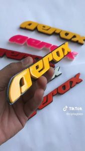 Emblem Motor Aerox Yamaha Sepasang Tulisan Timbul 3 Dimensi / Emblem Motor