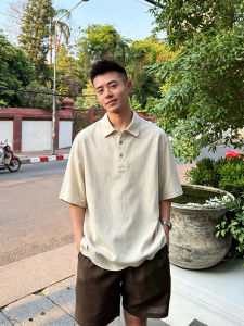 ZHUOCAN | Áo POLO Flax Vintage Nhẹ & Thoáng Khí