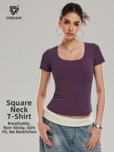 COSLEAF | Summer Square Collar Yoga Shirt