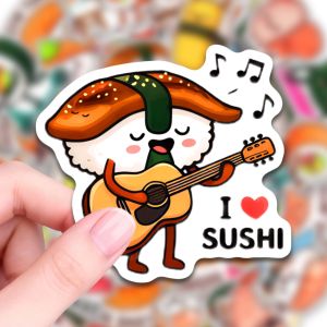 50 PCS Personified Sushi Cartoon Fun Stickers Decorate Suitcase File Folder Phone Stationery Box Laptop Waterproof Stickers