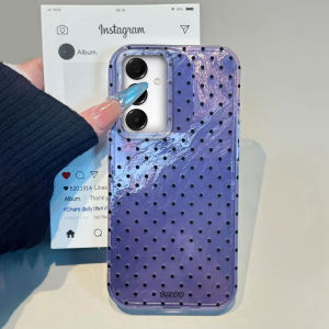 Black Cirular Dots Purple Gradient Phone Case For Samsung Galaxy A56 A55 A16 A07 A17 A26 A54 A15 A13 A36 A25 A35 A14 A34 Cover