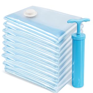 Transparent Vacuum Compression Bag Clothes Quilt Storage Bag Reusable Space Saving Vacuum Compression Bag Hand Pump Organiser