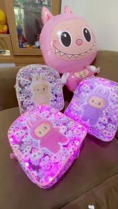 Tas Ransel Anak Mika Transparan Motif Labubu Full Print - Ransel Karakter Labubu Transparan Anti Air