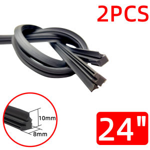 PINMOAP Car Windshield Wiper Natural Rubber Strip Suitable For 3-Section Wiper Blade Filling Strip 14"16"18"19"20"21"22"24"26"