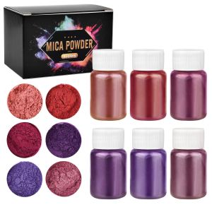 New 6 Colors Epoxy Resin Dye Mica Powder Powdered Pigments Set Resin Mica Pearlescent Resin Pearl Natural Micas Colorants Resin