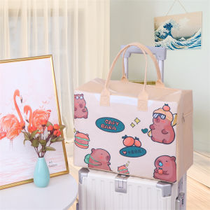 New Thickened Felt Travel Bag with Zipper Cartoon Handheld Luggage Storage Bag Suitable for Both Men And Women Leisure Style