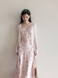 Cantonstory | Floral V-Neck A-Line Strap Dress