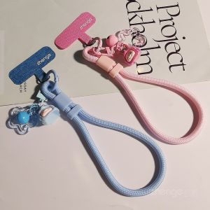 Adorable Pendulum Mobile Phone Lanyard Short Adjustable Lock Buckle Woven Rope Cute Particle Bell Pendant Hanging Charm